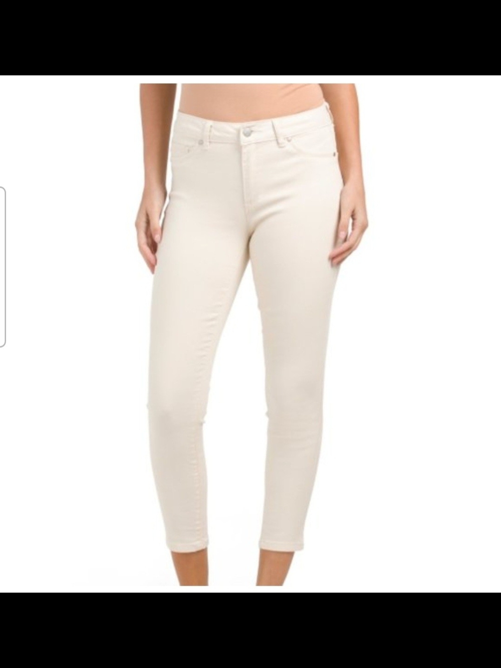 d. jeans Cream Cropped Skinny Jeans